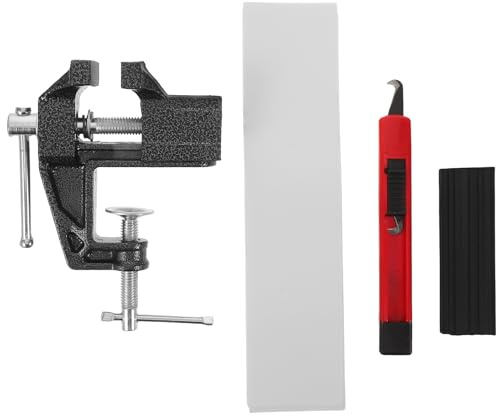 OHPHCALL Kit Impugnature per Mazze da Golf 4 Pezzi Morsetto da Tavolo Portatile Strumento di Rimozione e Accessori per Sostituzione Impugnatura Golf Utile per Allenamento e Competizioni