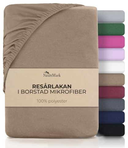 NatureMark Lenzuolo con angoli in microfibra spazzolata – Ultra morbido, traspirante e ipoallergenico – Asciugatura rapida, facile da mantenere – Bordo elasticizzato – 140 x 200 cm Sabbia/Beige
