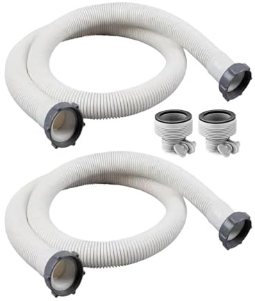 2 Stück Poolschlauch mit Adapter, Schwimmbadschlauch, Ø 38mm, 150 cm, Für Filterpumpe und Salzwassersystemen, Flexibel Ersatzschlauch Pool Schlauch PVC Schwimmbadschlauch Poolschläuche