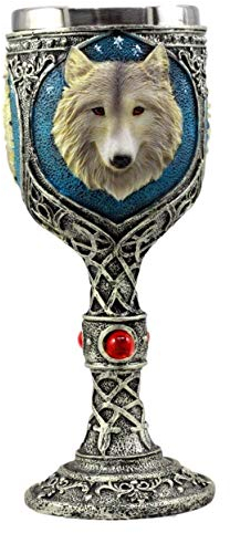 Taisuko Bleu Remus Gris Loup Celtique Magic 7oz vin Calice gobelet Coupe
