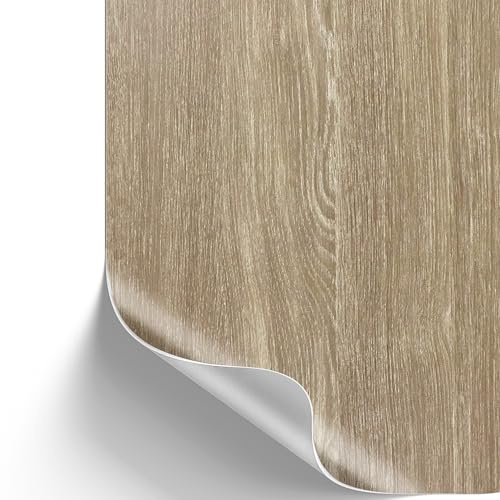 [12,56€/m²] Klebefolie Holz-Optik 200 x 67,5cm I Selbstklebende Folie für Möbel Küche & Deko I Selbstklebefolie hitzebeständig & abwaschbar I 3D Holz-Maserung Dekor (Sheffield Eiche)