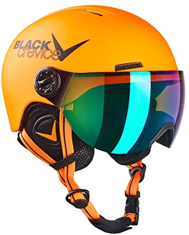 Black Crevice Kinder Visierhelm Leogang, neon orange, 48-52 cm…