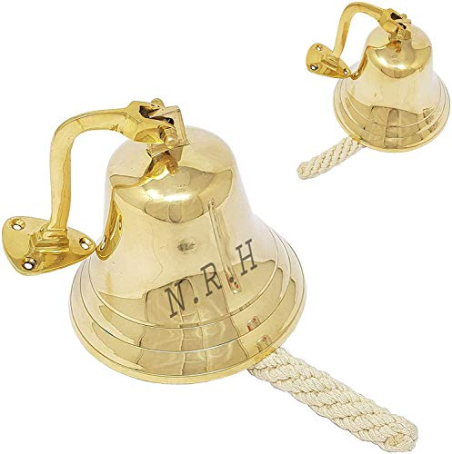 Nautical Replica Hub Nautische Schiffsglocke aus Messing mit Wandhalterung, dekorative Geschenkartikel
