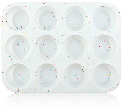 SHEbaking Silicone Muffin Pan Regular 12 Cups Muffin Tin Cupcake Pans for Baking Non-stick Muffin Tray Mold Easy Release,Durable,BPA Free