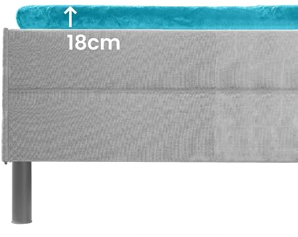 BaSaTex Cashmere Touch Topper Spannbettlaken Spannbetttuch 180x200 bis 200x200 ähnlich Nicky, Teddy, Corals Fleece Petrol