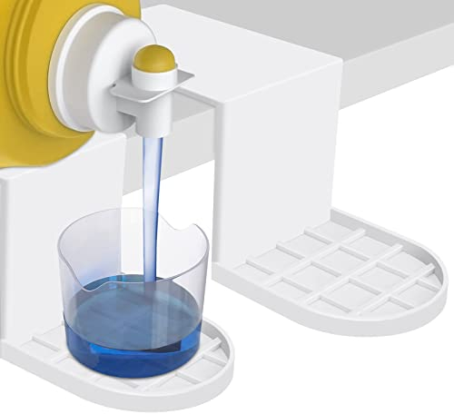 Laundry Detergent Holder 2 Pack - Detergent Cup Holder Tidy Soap Tray Dispenser Organizer Drip Fit Catcher for Fabric Softener Liquid Spigot Container Plastic Sheet Saver Stand Station Washing Set