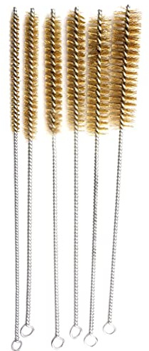 Feedal 6 Unids Cepillo de Latón para Limpieza y Pulido - Conjunto de Cepillos de Alambre para Tubos y Cilindros