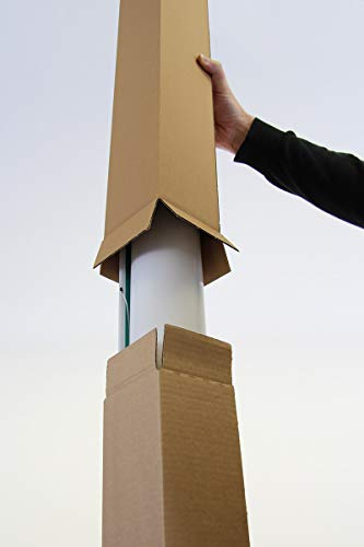 Verpackungsheld Wellpapp-Faltkarton 1-wellig, 100x100x1000mm,A0,Qual.1.20B, braun, Fefco 0201, 25 Stück