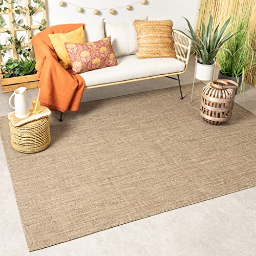 FRAAI | Home & Living In-& Outdoor Teppich - Malta Melange Natur - Wetterfest - Polypropylen - Flachgewebe - Balkon, Garten/Terrasse, Flur - Terrasse - Rug