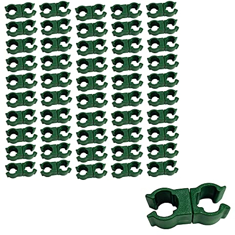 OrangeClub 50 Stück Stabverbinder Plant Clips Zum Verbinden einzelner Pflanzstäbe Multifunktionsclip Für die Erstellung individueller Stützgitter (Ø 11 mm)