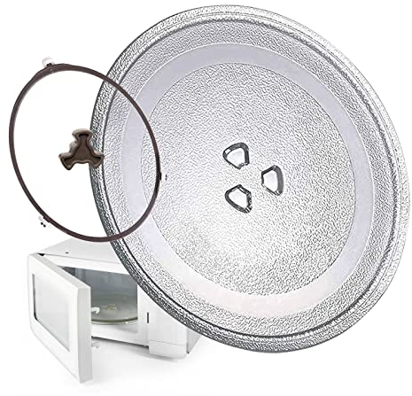Rund Mikrowellenteller Ersatzteil, Universall Drehteller Für Mikrowelle Mit Drehtellerring Und Unterstützung, 24.5cm 25.5cm 27cm 31.5cm Glasdrehteller Für Mikrowellen, Wiederverwendbar ( Color : Clear