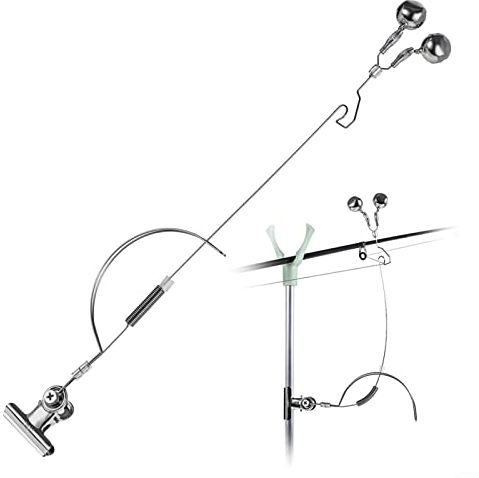 HEIBTENY Empfindsame Angel Bissanzeiger,Edelstahl Angelrute Glocke Alarm Bissanzeiger Clip