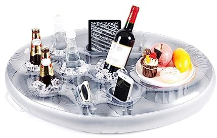 Aufblasbarer schwimmender Getränkehalter aus transparentem Material für Poolpartys, Strand und Whirlpool