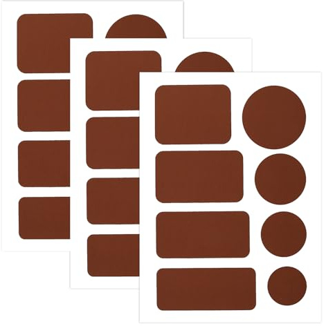 Skystuff 24 Stück Selbstklebende Reparaturflicken für Daunenjacken, Wasserdichtes, Selbstklebend Stoff, Nylongewebe zum Reparieren von Löchern in Kleidung, Zelt-Reparatur-Sets, Kaffee
