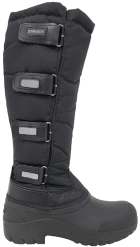 Horse Master Bottes de boue thermiques pour femme – Bottes d'équitation montantes – Doublure en fourrure Stable Chaussures d'hiver imperméables pour femme, Noir , 40 EU