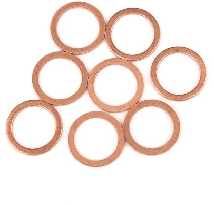 A ABSOPRO Guarnizione in Rame 18 x 24 x 1.5mm Rondella Piana Anello di Tenuta Spaziatore per Auto (Set di 8)