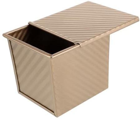 CATIEBYE Molde para Pan Pequeño con Tapa Deslizante 200 G Molde para Hornear Pan Casero Antiadherente de Acero Estable Apto para Horno Uso Doméstico y Repostería Conjunto Práctico