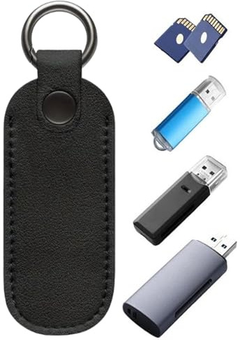 Anti Lost Case - Portable Storage Bag, Key Ring USB Holders | Leather USB Keychain Protective Flash Drive Cover, Compact USB Storage Case for Students, Office Use, and Travel