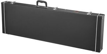 VEVOR Estuche Rígido Rectangular de 1220 x 400 x 100 mm para Bajos con Cerradura, Pestillo, Asa, Acolchado de PVC, Forro Suave, Resistente al Agua, Estuche Rígido para Bajos de 39 a 46,5, Negro