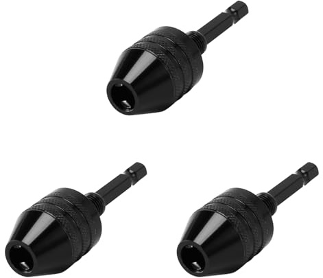 Kznifmk 3 Stück 0,3 – 8 mm 1/4 Bohrmaschine ohne Schlüssel, Chuck Schraubendreher, Adapter für Schlagschrauben, Sechskantschraube, Bohrer, Grinder, Adapter, Umwandlung – Schwarz