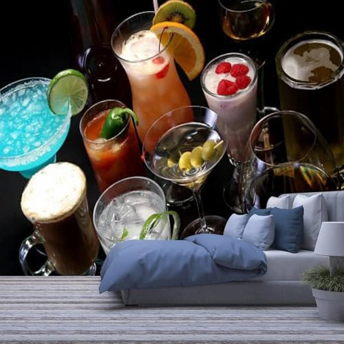 Fotomurale 3D Murale Autoadesivo Bevande Cocktail Camera Dei Bambini Bar Ufficio Soggiorno Ristorante Negozio Di Corridoio Hotel Decorazione Della Parete Arte Della Parete P-984020030625