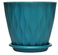 Namzi Lot de 2 maniques en résine et plastique - Style nordique minimaliste - Bleu - Épais - Grand pot de fleurs vert - 15 x 13,5 cm