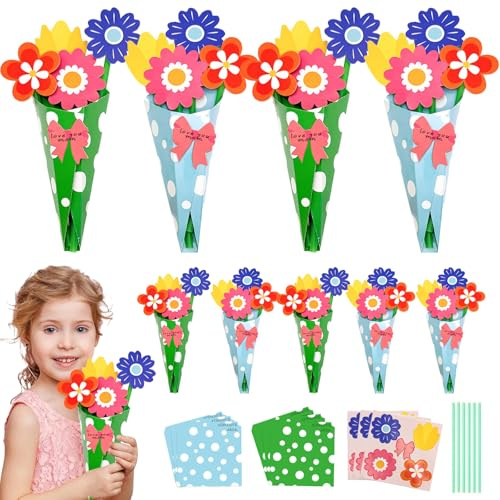 pilyero 12 Stück Bastelset, Geschenke für Mädchen, Bastelset Kinder ab 6 Jahre, Regenbogen Deko, Muttertagsgeschenk Basteln, Geeignet für Hochzeitsdekoration, Heimdekoration, Festtagsgeschenke (B)