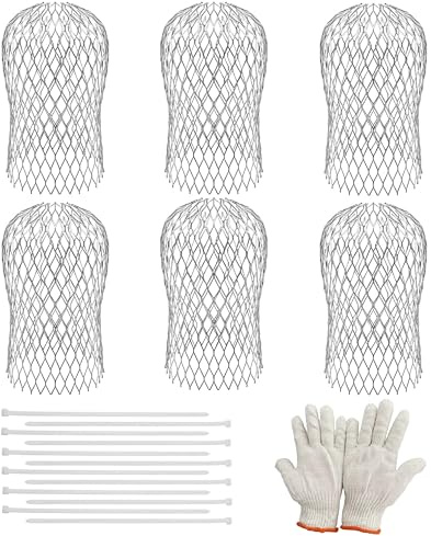 Dachrinnen Laubschutz 6 Stück – Hochwertige Regenrinnen Laubschutz,Rostfester Laubfänger, Fallrohrschutz,Langlebiger Dachrinnenschutz gegen Verstopfung für Fallrohre mit 3–15 cm Durchmesser