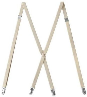 HELBAY Bretelles étroites en métal de 1,5 cm, classiques, 4 clips, pour pantalons d'affaires, hommes et femmes
