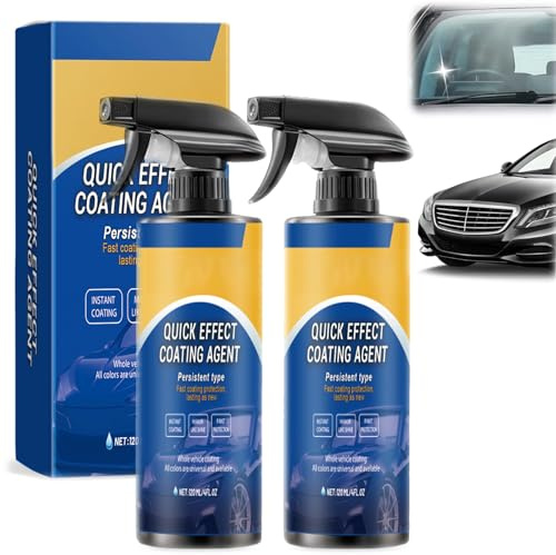 2PCS Quick Effect Coating Agent, Car Quick-Acting Coating Agent Spray, 3 in 1 High Protection Car Coating Spray, Car Polish Ceramic Coating Sprays, Multi-Functional Coating Renewal Agent for All Cars
