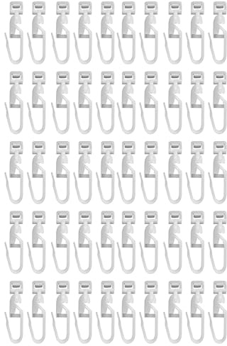 50 ganchos deslizantes para cortinas para una integración perfecta en sistemas de riel existentes, deslizadores silenciosos