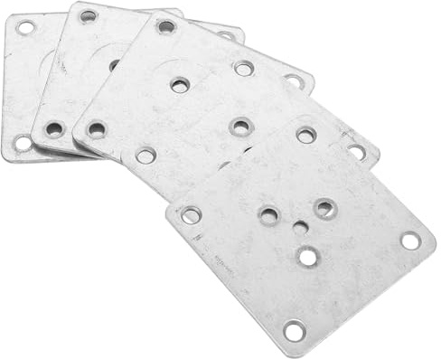 COLLBATH 5Pcs Furniture Leg Mounting Plates Heavy Duty Flat Attachment Connectors for Sofa Table Chair Feet Thickened Iron Support Brackets for Wood Legs