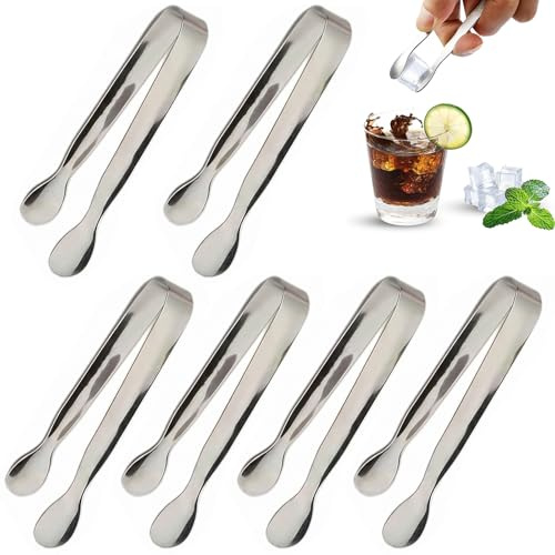 SWYZOR 8 Piezas Pinzas Pinzas Para Hielo Acero Inoxidable Pinzas Para Dulces Pinzas Para Azúcar Para Banquetes De Boda, Buffets, Parillas Y Picnics Herramientas Prácticas Para Uso Diario en Hogares
