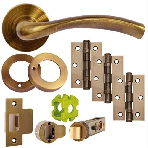 Jigtech JTB81600 Solar Door Pack-Privacy-Antique Brass, 57mm