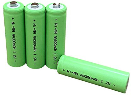Dunamis 4pk Rechargeable Solar Light Batteries 1.2v NiMH AA 300mAh - Suitable for Outdoor Garden Solar Lights ……(4pk, AA 300mAh - Green Cell)