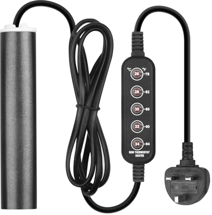 ITIY Mini Fish tank heater 50W, Small Aquarium Heater with 2 Suction Cups Temperature Control for 10-50L Marine Saltwater and Freshwater