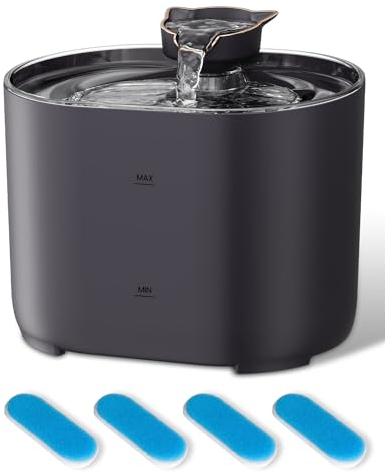 E-SMARTER Cat Water Fountain - 2.2L with 4 Filters, 2 Water Flow Levels for Cats & Dogs