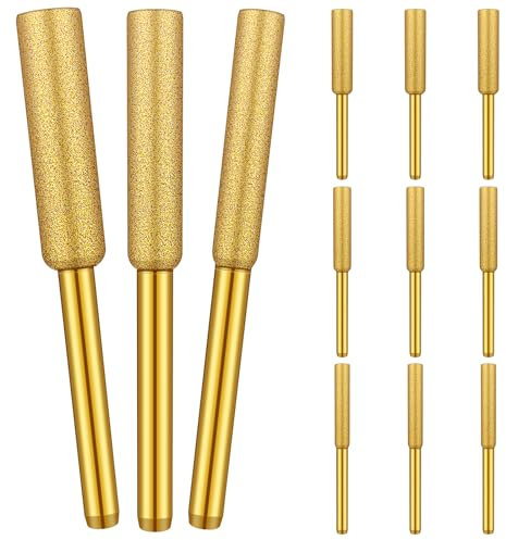 12 punte per affilare motosega, ad alta durezza, rivestite in diamante, punte placcate in titanio per affilatura, strumento durevole per motosega Timberline (dimensioni: 5/32, 3/16, 7/32)