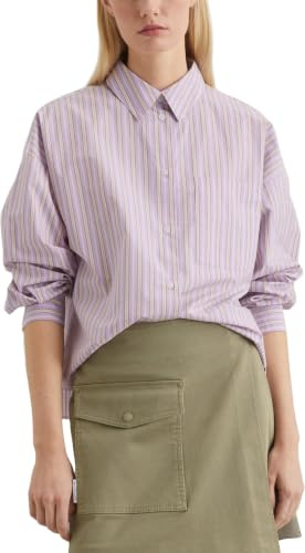 Marc OߴPolo Denim femmes chemise à col kent rayée, Multicolore (Medium Purple Multi 01), XS