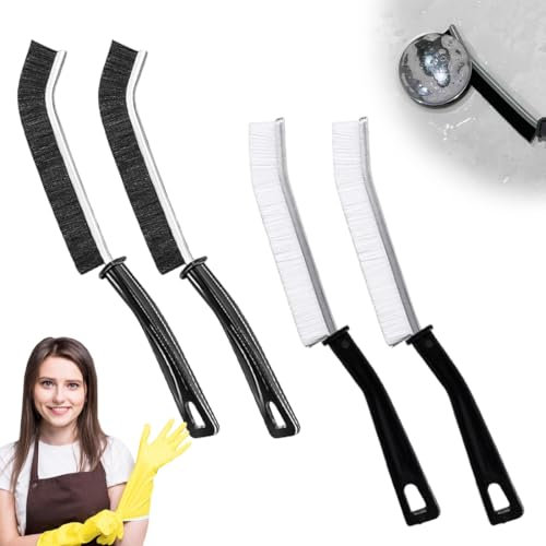 MEXRUMI 4 Piezas Cepillo De Limpieza De Huecos Limpiador De Juntas De Azulejos Cepillo Limpieza Espacios De Cerdas Duras Cepillo Para Fregar Limpiador De Lechada Para Ventanas Puerta Ranura De Riel
