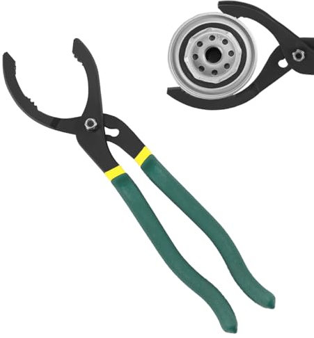 12 inch Adjustable Oil Filter Pliers, Oil Filter Wrench, Oils Filter Removal Tool Long Handle Universal Mechanic Tools Equipment for Cars Auto Motorcycles, and Trucks Fittings Use