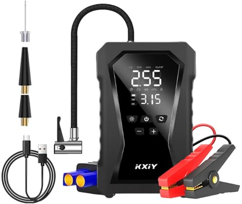 Auto Sprung Starter - ABS 12V Power Pack mit Reifenfüller - 25 cm Akku-Booster | Power Bank Motoren für LKW, Motorrad, Camping, Reise, andere Fahrzeuge