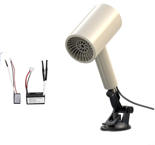 Aprilsunnyzone Chauffage de voiture portable 12 V avec réglage de la chaleur à double vitesse, technologie de chauffage, fonction purificateur d'air et rotation du flux d'air à 360 degrés pour