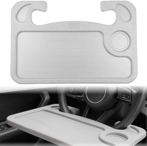 UIEXAY Mesa para el Volante del Coche, Portavasos Coche, Mesa coche, Bandeja de Comida en el Coche,Soporte para Bebidas, Se Adapta a la Mayoría de los Vehículos
