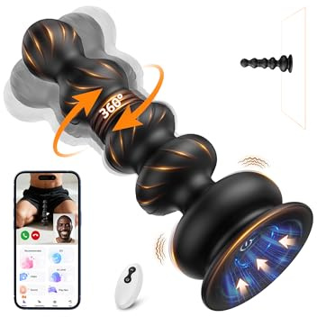 BEISAR Anal Beads Prostate Massager, 360°Rotating Anal Vibrator Anal Toys Butt Plug 10 Vibrating Suction Cup Anal Plug Male Sex Toys for Men Women Adult Toys Gradual Bead Anal Furniture Bedding