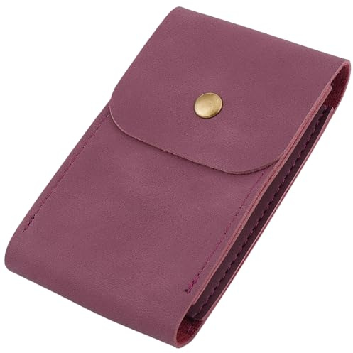 CALFOVERA Porta Carte da Gioco in Pelle PU Rosso Scuro, Realizzato A Mano, Astuccio Porta Monete, Custodia Organizer per Denaro, Portafoglio, Scatola Portaoggetti, Adatto A Carte da Poker e Bridge, A