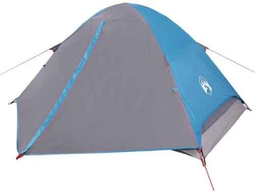 HETFTJN Tienda de campaña de cúpula para 4 personas, color azul, resistente a la intemperie, con conexión E y toldo, 274 x 213 x 122 cm, ligera tienda familiar para trekking y ocio