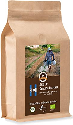 Coffee Globetrotter - Honduras Genuine Marcala - Organic - 1000 g Fine Ground - for Espresso Maker, Espresso Maker, Percolator - Top Coffee - Organic Roasted Coffee