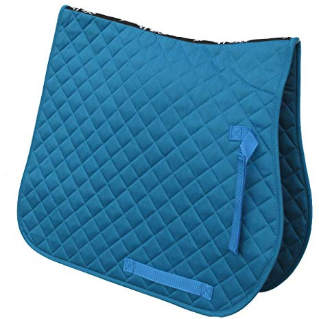 Rhinegold Cotton Quilted Saddle Cloth-Full-Turquoise