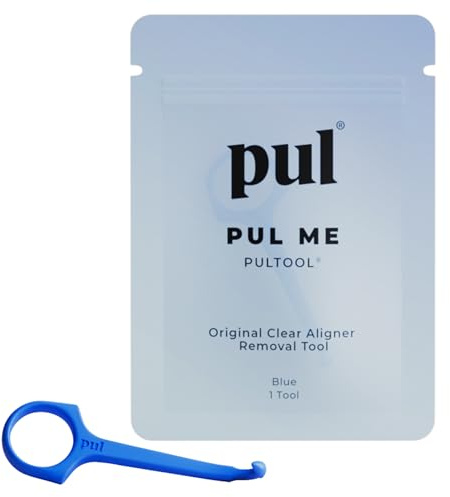 PUL Herramienta de extracción de alineadores - Azul | Gancho seguro e higiénico para Invisalign y retenedores | Diseño suave sin BPA para uso diario | Paquete de 1